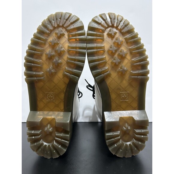 Dr. Martens Luana Boots Women Size 8 White Leather Round Toe Lace Up Combat - Picture 7 of 8